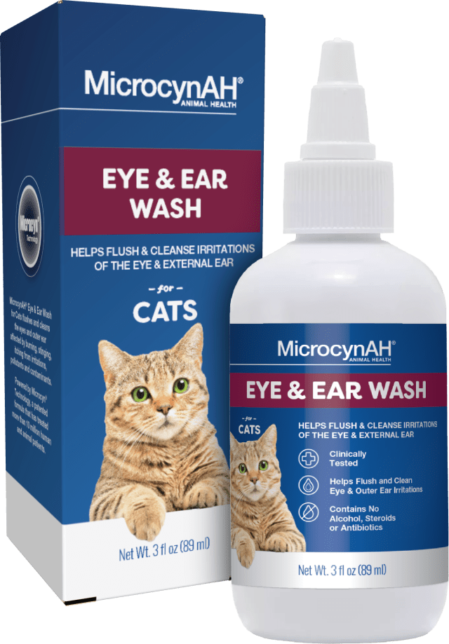 MicrocynAH Eye & Ear Wash for Cats, 3 oz