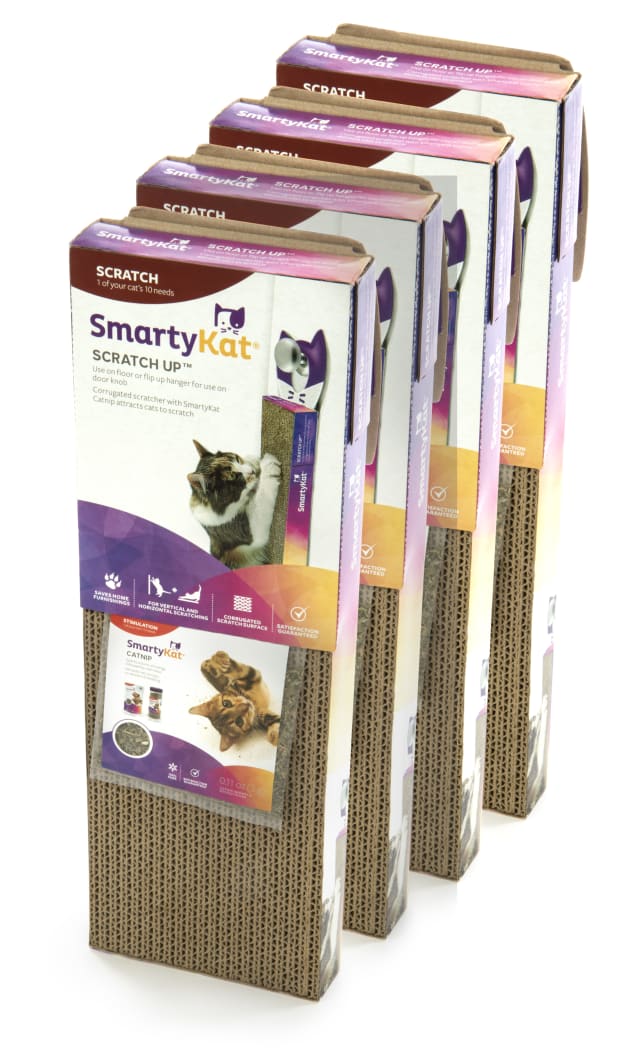 SmartyKat Scratch Up (Set of 4) Hanging Corrugate Cat Scratchers with Catnip
