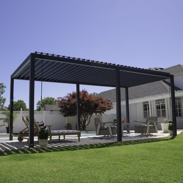 6.1m X 3m Sarasota Steel Louvered Pergola