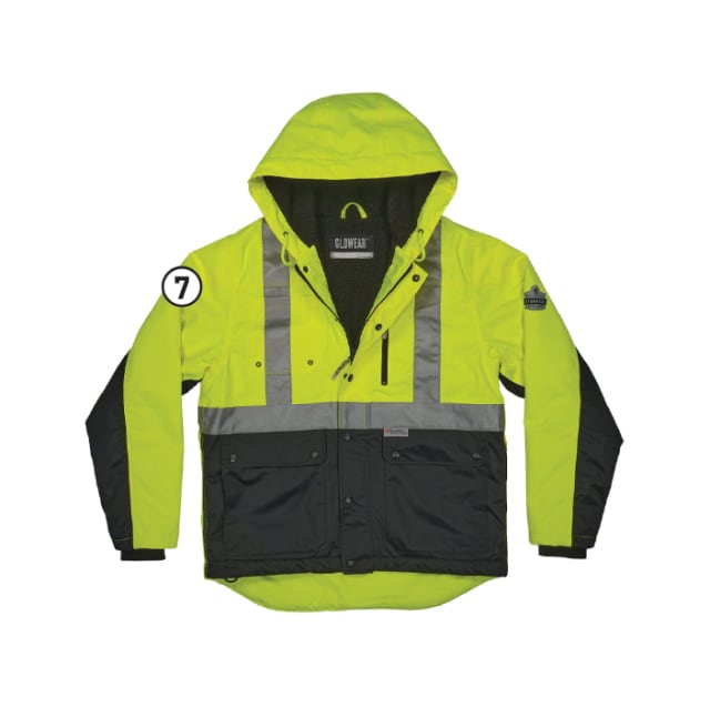 GloWear 8275 Heavy-Duty Hi-Vis Workwear Jacket - Sherpa Lined, Water-Resistant, Type R, Class 2