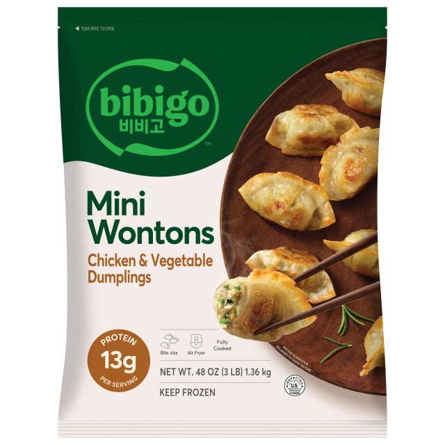 bibigo Frozen Mini Wontons Chicken and Vegetable Dumplings