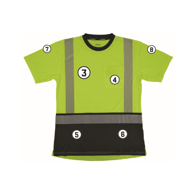 GloWear 8276BK Women’s Performance Hi-Vis T-Shirt - Type R, Class 2, Black Bottom