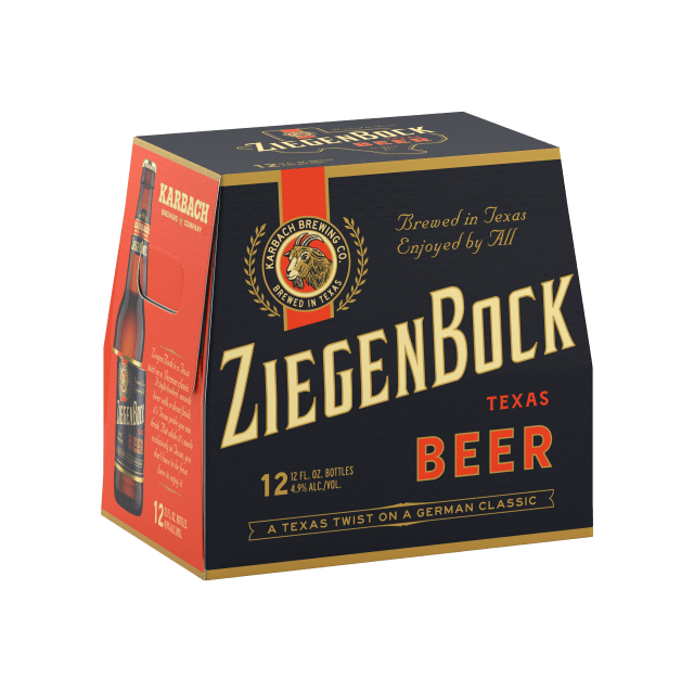 ZiegenBock Texas Amber Beer, 12 Pack 12 fl. oz. Bottles, 4.9% ABV