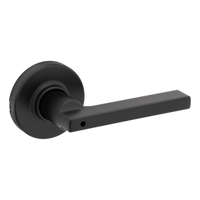 Hildon Round Privacy Door Lever in Matte Black