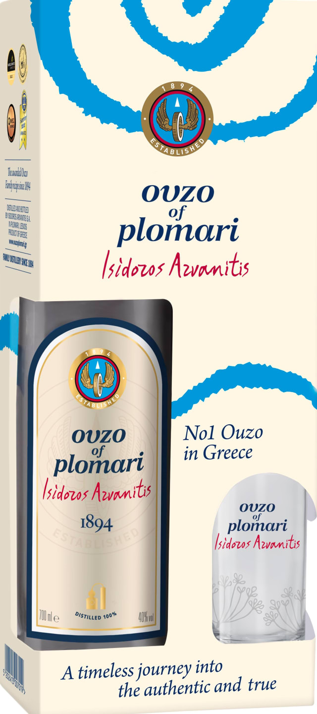 Isidoros Arvanitis Plomari Ouzo Gift (1Gl) 700ml 6pk 80 PRF