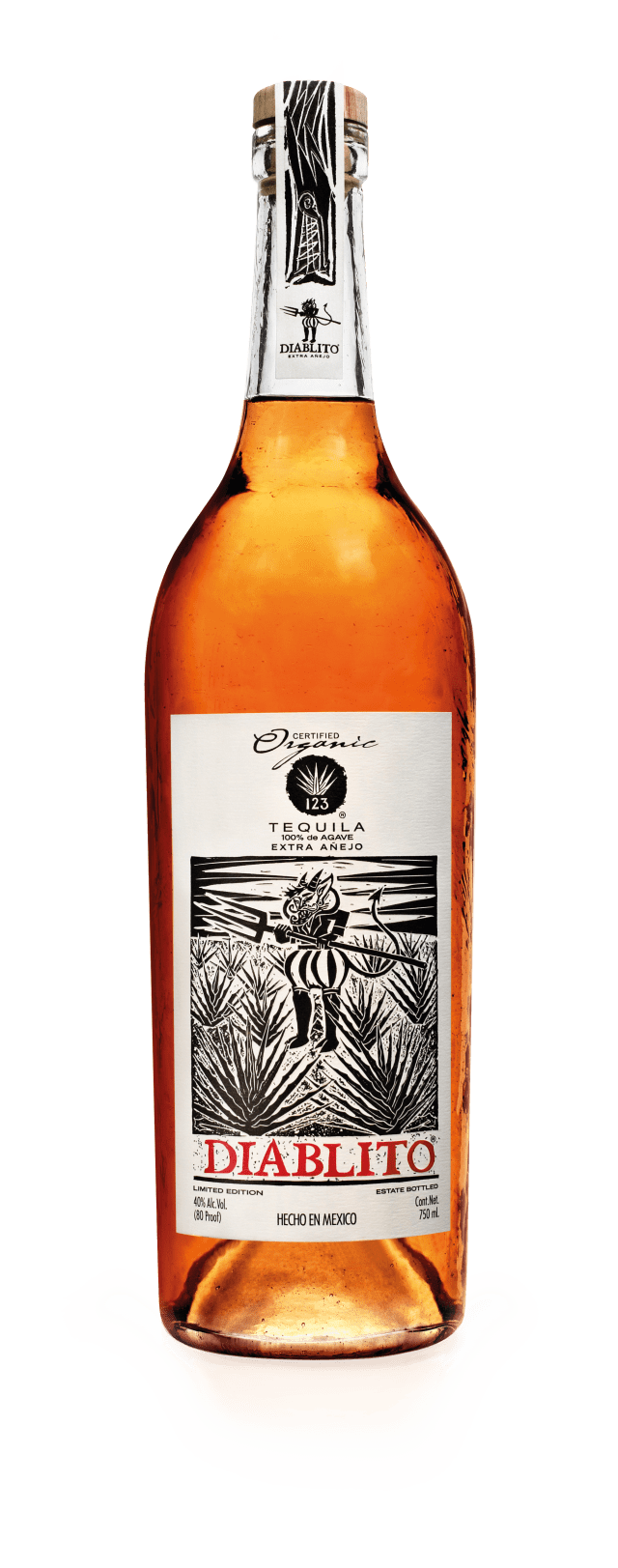 123 Tequila Organic Extra Anejo Diablito 6B 750ML