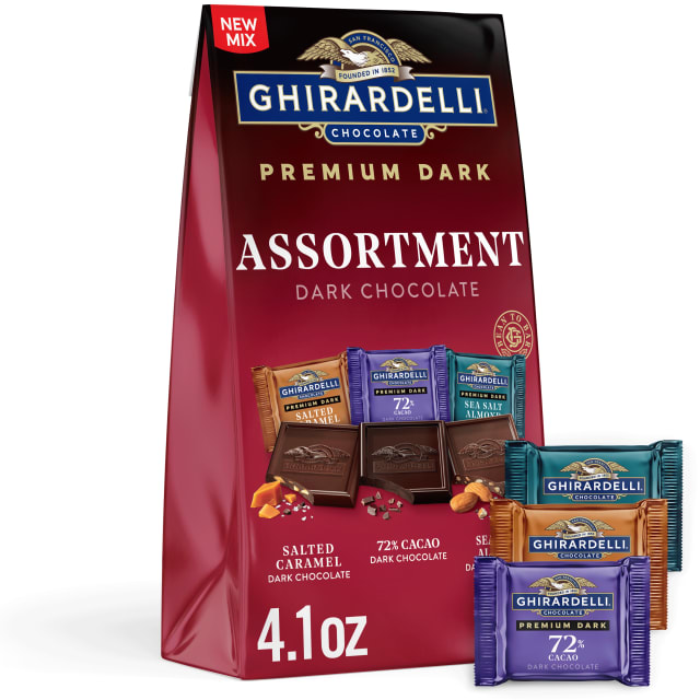 GHIRARDELLI PREMIUM DARK Chocolate SQUARES Assortment, 4.1 oz Bag