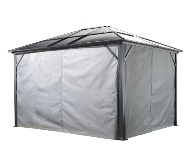 Sojag Grey Curtains For Meridien Gazebo, 10 Ft. X 14 Ft., Spun