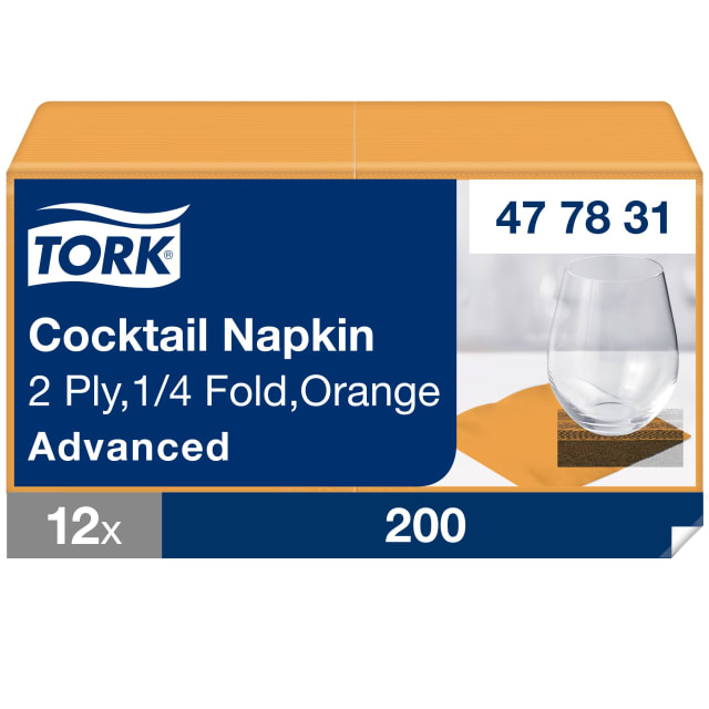 Tork Orange Cocktail Napkin