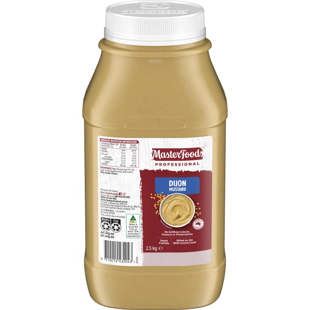 MASTERFOODS Dijon Mustard 2.5kg Bulk Jar