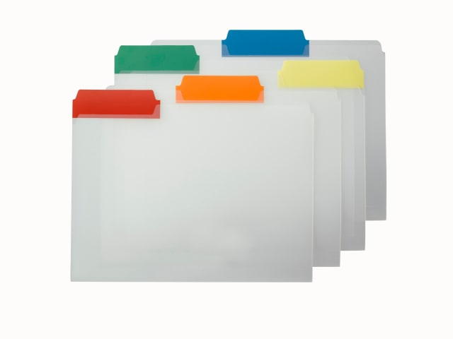 Poly File Folders, 1/3-Cut Tab