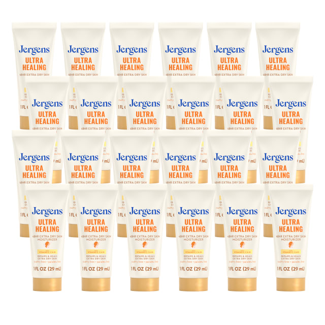 Jergens Ultra Healing Body Lotion, Moisturizer for Dry Skin, 1 fl oz, 24 pk
