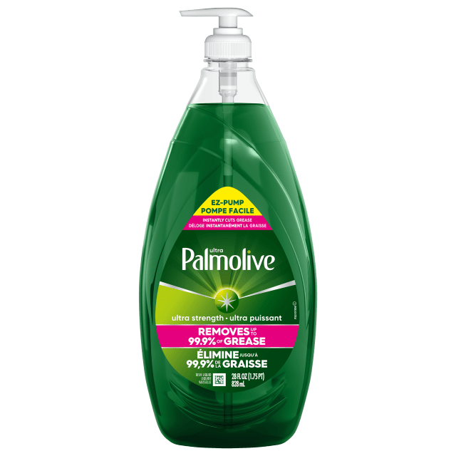 Liquide vaisselle Palmolive Ultra Strength, élimine la graisse et la saleté, sans trempage, puissant sur les plastiques, liquide à vaisselle, flacon EZ-Pump, EZ-Clean de 828 ml