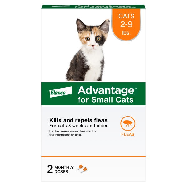 Advantage Topical Cat Flea Treatment and Prevention For Small Cats 2-9 lbs. | Apply Flea Drops Monthly | 2 Treatments