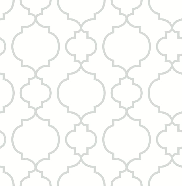 Desiree White Quatrefoil Wallpaper