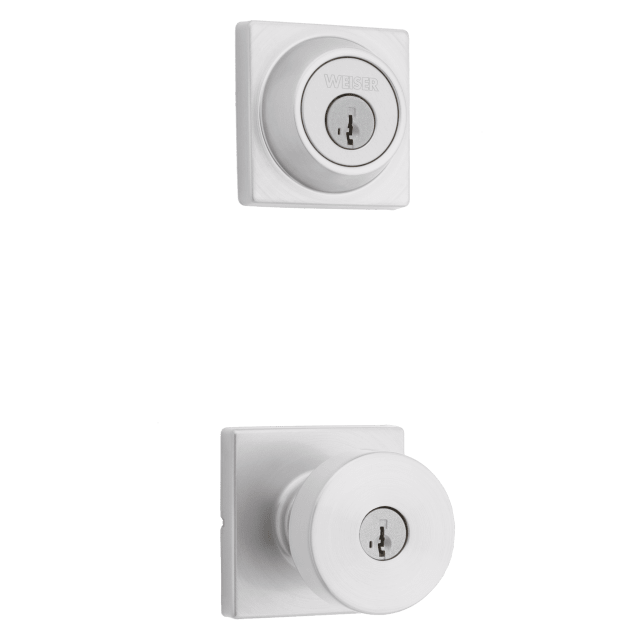 Cambie Combo Pack with Keyed Knob featuring SmartKey Security™ in Satin Nickel