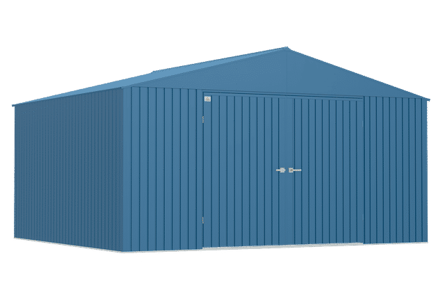 Elite Steel Storage Shed, 14X12, Blue Grey