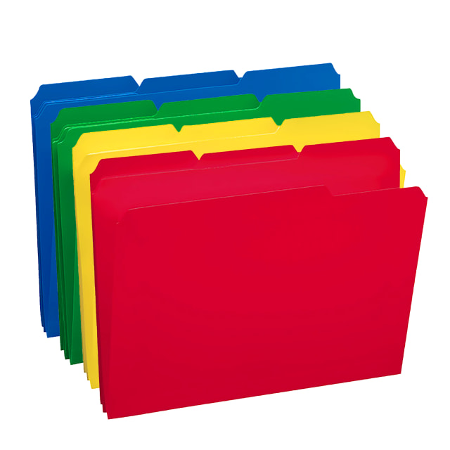 Poly File Folders, 1/3-Cut Tab