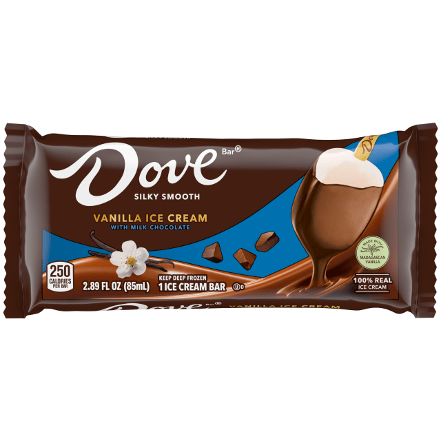 DOVE Vanilla Ice Cream Bar Coated With Milk Chocolate, 2.89 Oz
