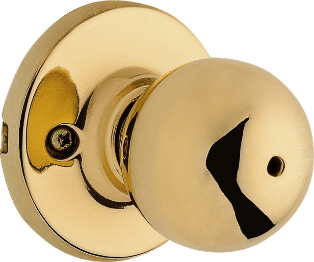 Yukon Bed/Bath Knob in Polished Brass