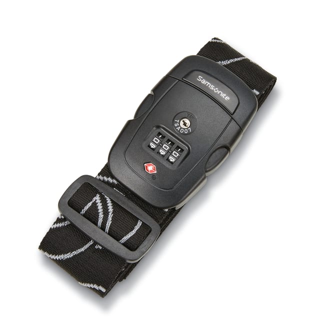 Lock &amp; Security Acc 3-Dial Luggage Strap T - Black