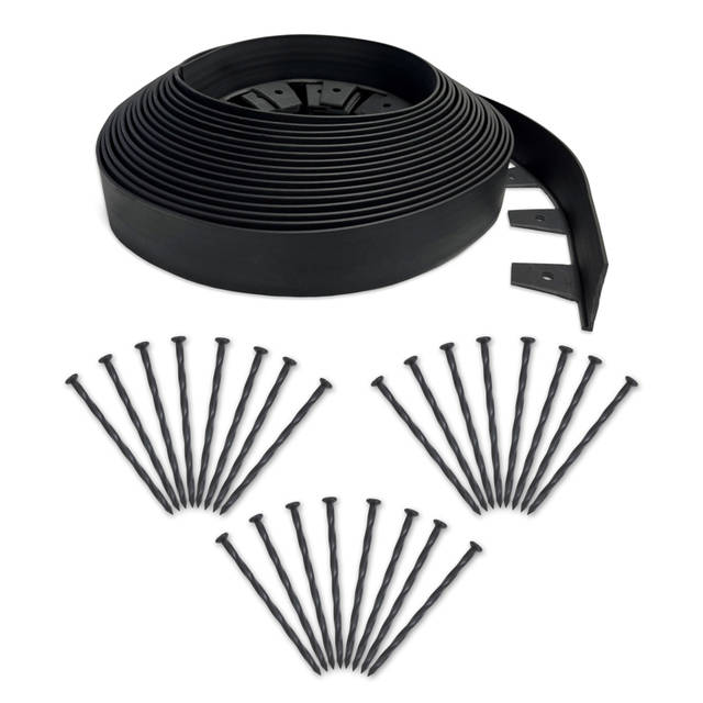 ProFlex 2.5-inch Tall Wall No-Dig Landscape Edging Kit - 60 ft., Black