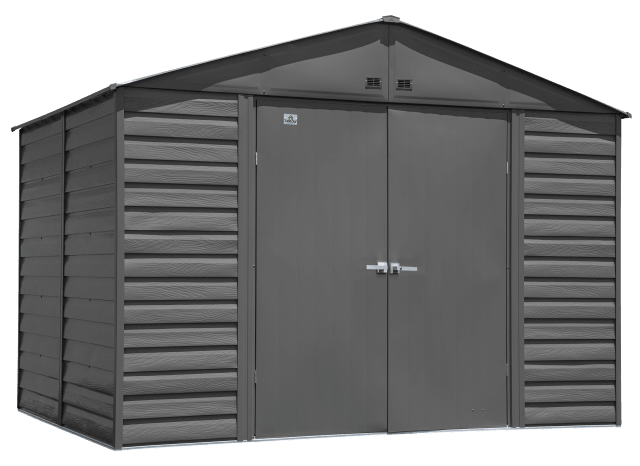 Select Steel Storage Shed Steel Storage Shed, 10X8, Charcoal