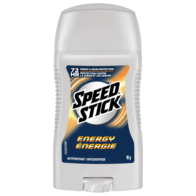 Déodorant anti-sudorifique en bâtonnet Speed pour homme, protection contre la transpiration et les odeurs pendant 72 heures, parfum Énergie, bâtonnet de 85 g