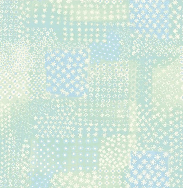 Flower Green Patchwork Wallpaper