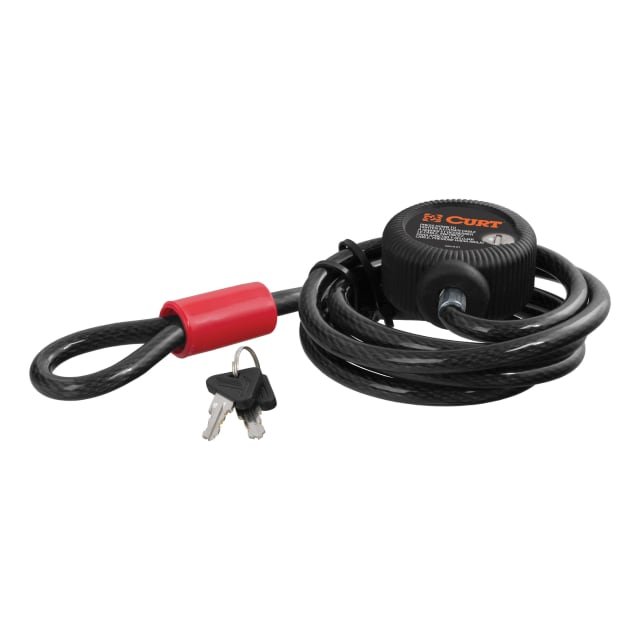 CURT Multi-Use Cable Lock (6' x 3/8" Cable, Vinyl-Coated Braided Steel) #23666
