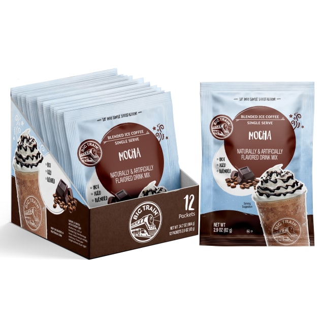 Big Train Mocha Blended Iced Coffee Beverage Mix Sachet, 12 x 2.9oz