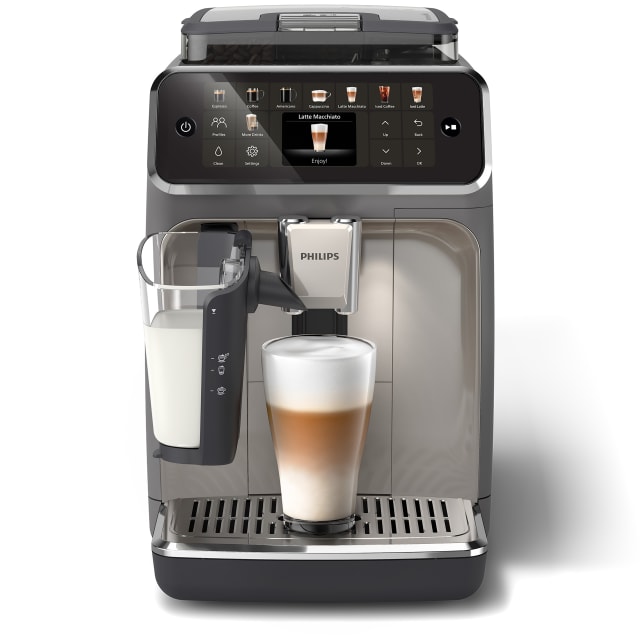 Philips 5500 Fully Automatic Espresso Machine with LatteGo Milk Frother, Cashmere Grey