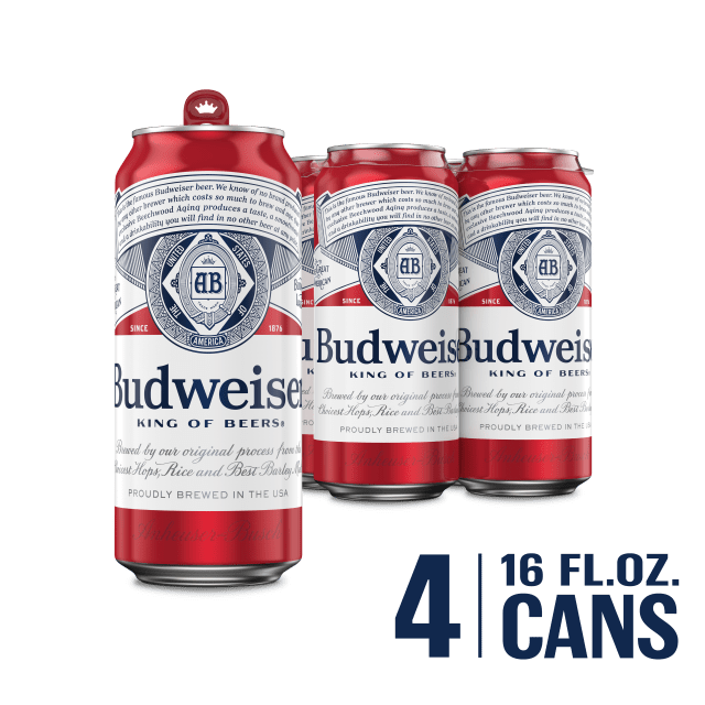Budweiser Lager Beer 4 - 16 fl oz Cans