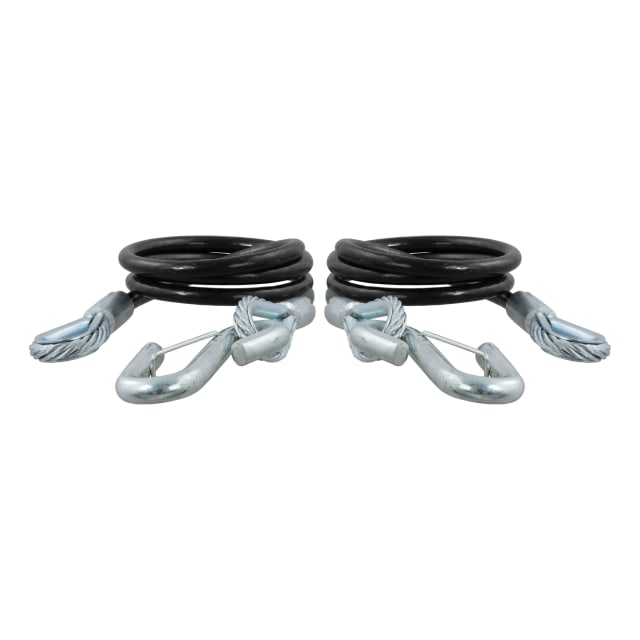 CURT 44-1/2" Safety Cables with 2 Snap Hooks (5,000 lbs, Vinyl-Coated, 2-Pack) #80151