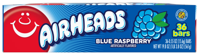 Airheads Bars Blue Raspberry Singles - 36 Pack