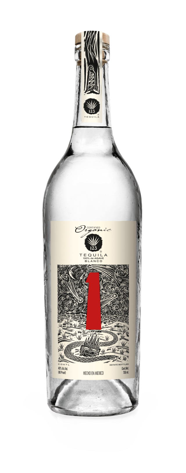 123 Tequila Organic Blanc Uno 6B 750ML