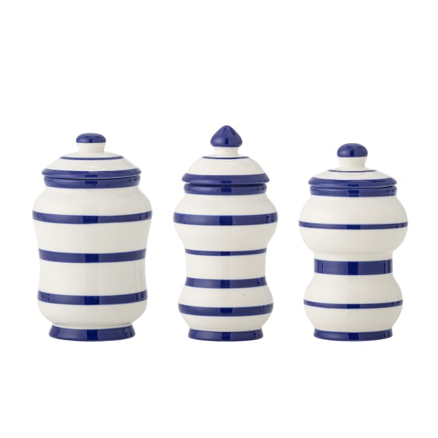 82072818 - Maynard Jar w/Lid, Blue, Stoneware STOCK: 300