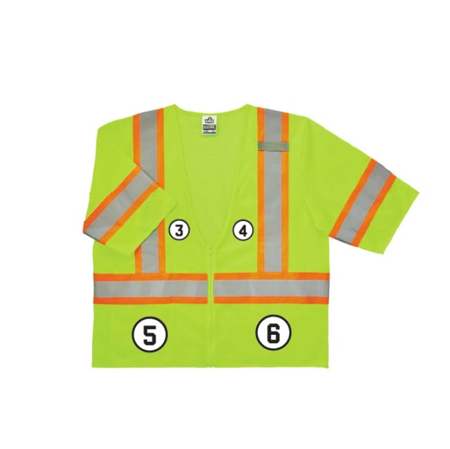GloWear 8330Z Two-Tone Hi-Vis Safety Vest - Type R, Class 3, Zipper