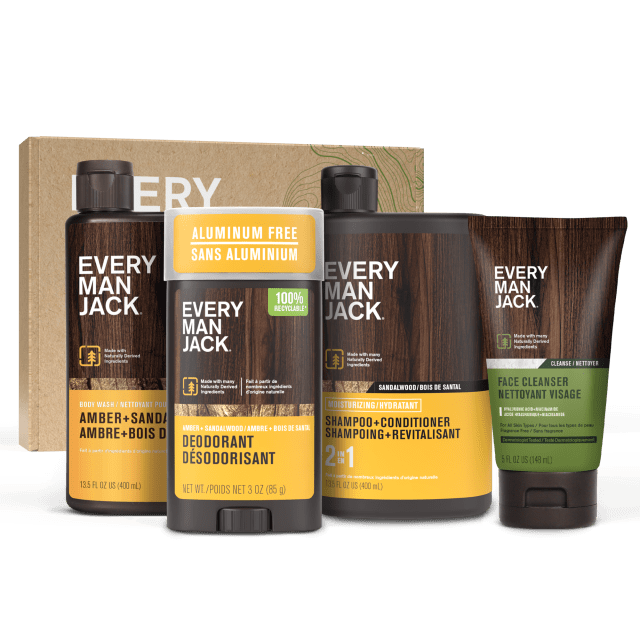 Every Man Jack Amber Sandalwood Bath and Body Gift Set - 1 Count - 4