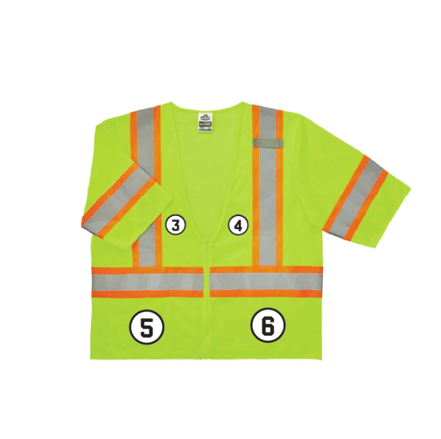 GloWear 8330Z Two-Tone Hi-Vis Safety Vest - Type R, Class 3, Zipper
