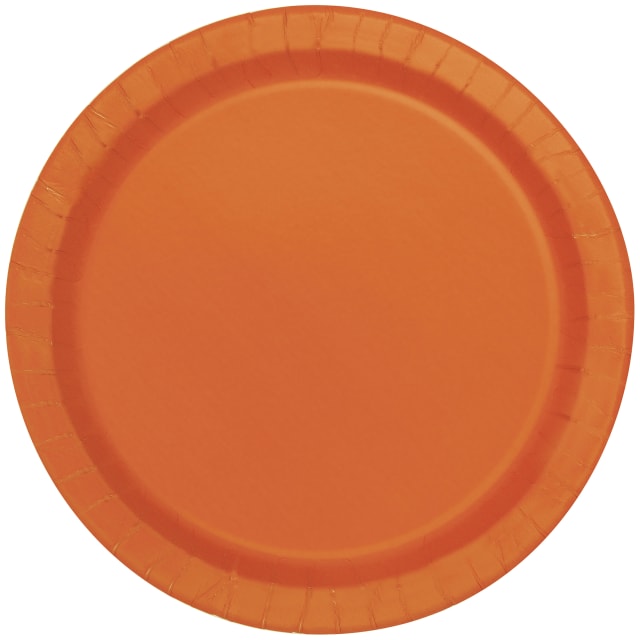 3224 Pumpkin Orange Solid Round 7" Dessert Plates, 8ct