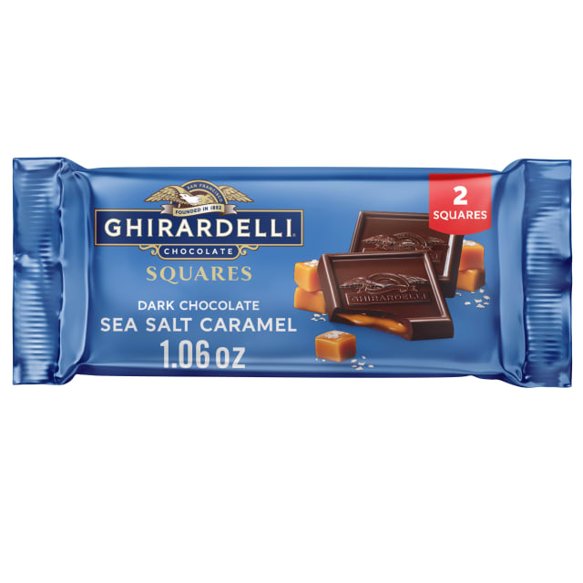 GHIRARDELLI Dark Chocolate Sea Salt Caramel 2-Squares, 1.06 oz Bar