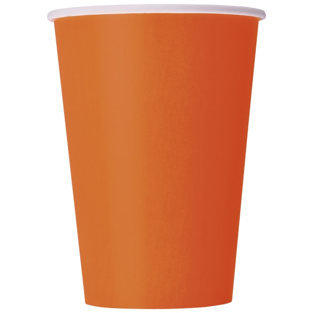 32247 Pumpkin Orange Solid 12oz Paper Cups, 10ct