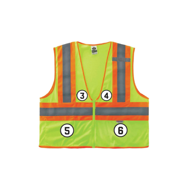 GloWear 8230Z Two-Tone Hi-Vis Safety Vest - Type R, Class 2, Zipper
