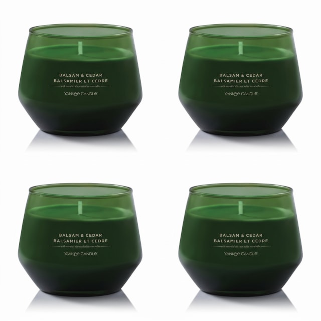Bougie en pot parfume Yankee Candle, Sapin et cdre, collection Studio, 4 units