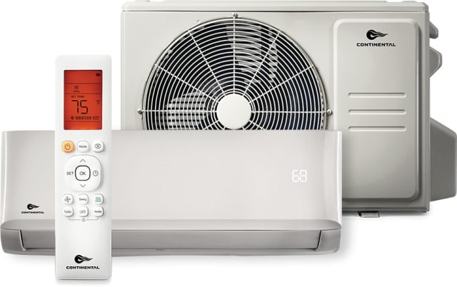 Continental Ductless 22 SEER2 Heat Pump Set; Indoor & Outdoor unit, 12,000 BTU