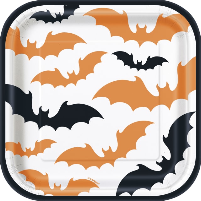 23394  Happy Haunting Halloween Square 7" Dessert Plates, 8ct