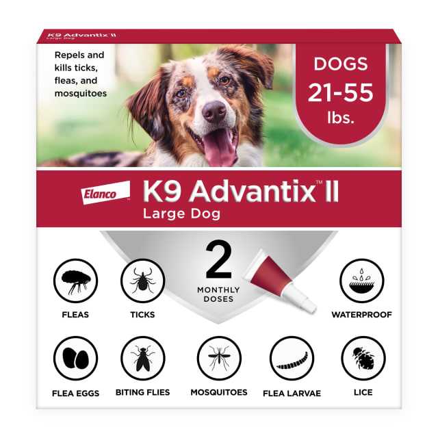 K9 Advantix II Large Dog Vet-Recommended Flea, Tick & Mosquito Treatment & Prevention | Dogs 21 - 55 lbs. | 2-Mo Supply