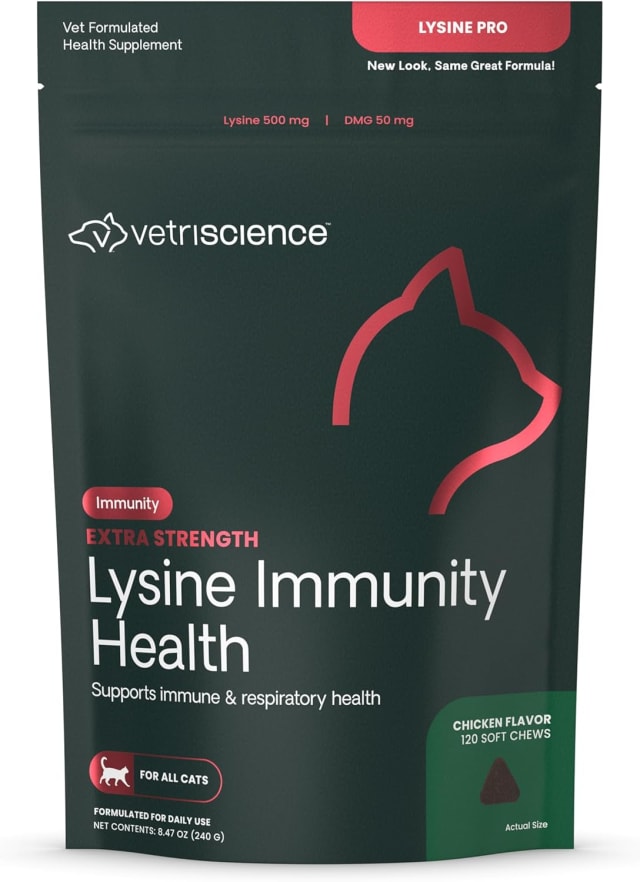 VS Extra Strength Lysine Immunity Health Chews, Cats, Chicken, 120ct