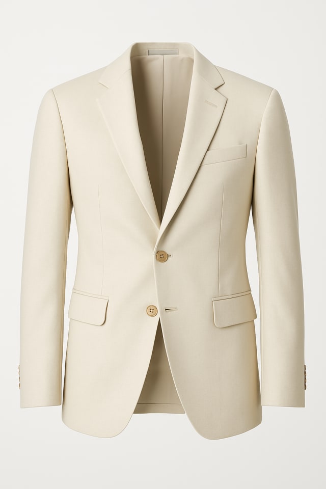 Mens Suit Jacket - Cream - Regular 